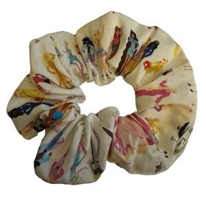 Barbie dolls zipper hair scrunchie hand made USA cotton rare print summer NWT